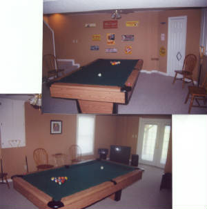 Boone NC log cabin rental with pool table, games