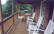 boone nc log cabin - rear porch with mountain view